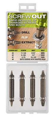 9901-S1 Screwout Set-Removes Screws with a Snapped Head